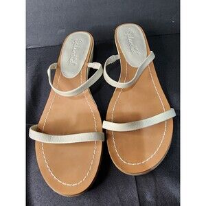 NWOT Splendid Womens Sz 9.5 Egg Shell Strap Slide Slip-On Sandals